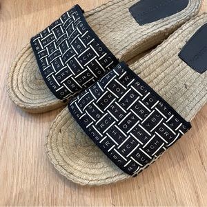 Tory Burch Ribbon Espadrille black Slide Size 8.5